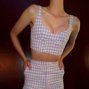 Zara Lilac / Gingham Two Piece Set.